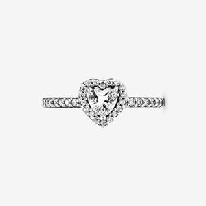 Pandora Clear Elevated Heart Ring